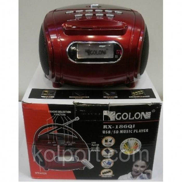 Бумбокс GOLON RX-186 QI, портативная колонка, радио, mp3 колонки, портативная акустика, аудиотехника - фото 1 - id-p414890894