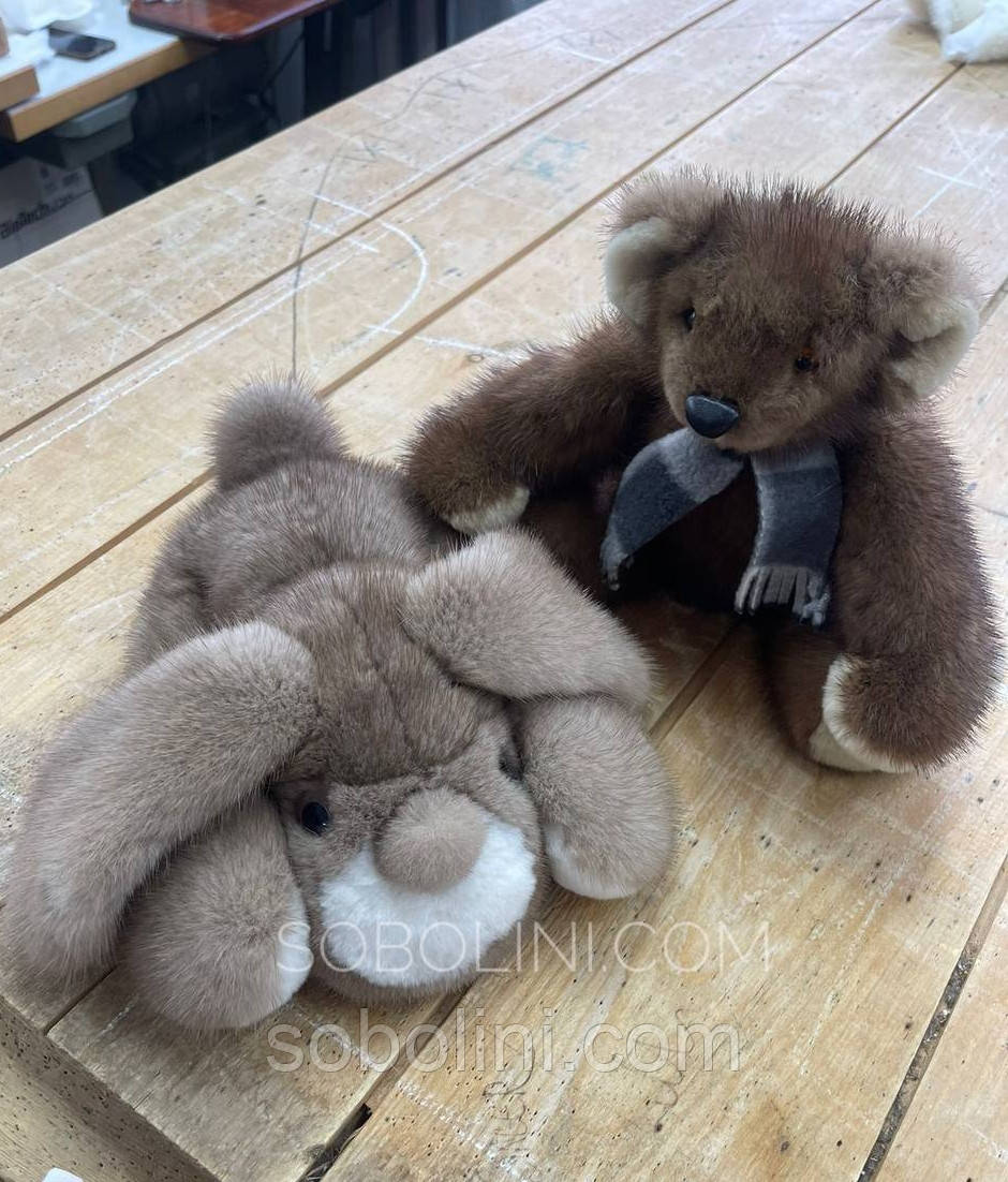 В наявності іграшка зайчик з хутра норочки, фото 1