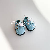 Черевички для ляльки лакові (трохи з клеєм) 3.8*2.3 см Блакитні