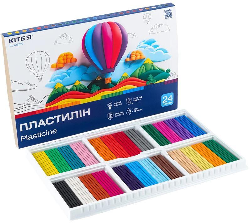 Пластилін Kite Classic 24 кол 480г