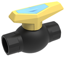 Кран кульовий ВВ 1 1/2" з внутрішнім різьбленням пластиковий цільнолітий D50 (PP) SantehPlast