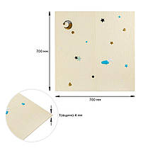 Панель стінова 3D 700*700*4mm зірки та місяці на бежевому фоні (D) SW-00001971, фото 3