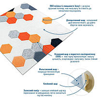 Панель стінова 3D 700х700х4мм мозаїка оранжева (D) SW-00002013, фото 3