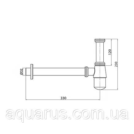 Сифон для умивальника MIXXUS SIPHON-01 BLACK 1 1/4' (Чорний) (MI6143), фото 3
