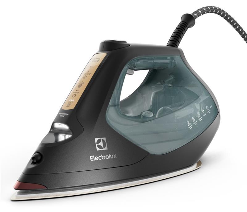 Electrolux Праска, 2600Вт, 370мл, паровий удар 240гр, алюмінієва підошва, електр. керування, зелено-чорний