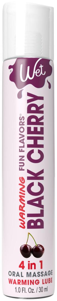 Зігрівальний лубрикант на водній основі Wet Warming Black Cherry 4 in 1, без цукру (30 мл) 18+