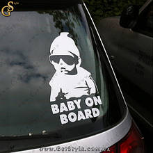 Вінілова наклейка дитина в машині - "Baby on Board" - 15 см