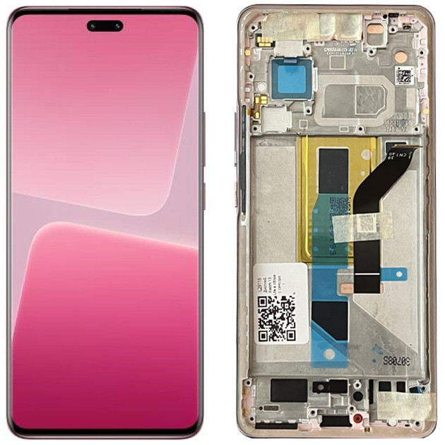 Дисплей Xiaomi 13 Lite в зборі із сенсором і рамкою Lite pink service orig