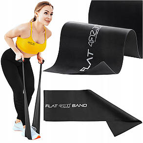Стрічка-еспандер для спорту та реабілітації 4FIZJO Flat Band 200 х 15 cм 12-15 кг Black (P-5907222931677), фото 1
