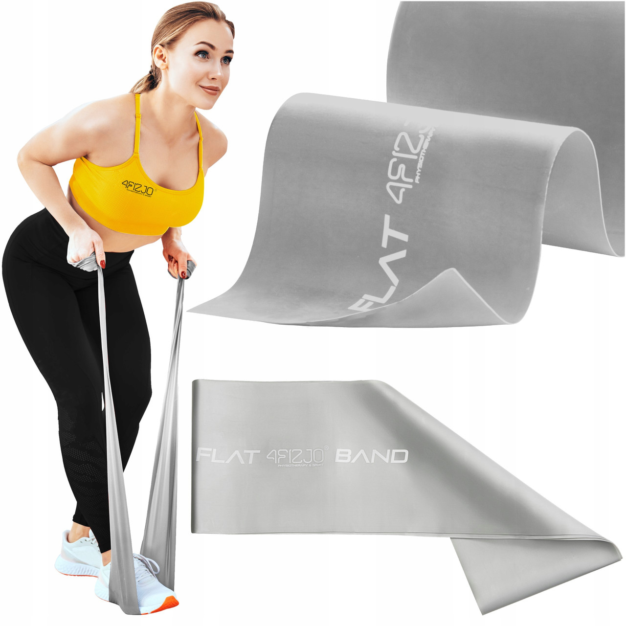 Стрічка-еспандер для спорту та реабілітації 4FIZJO Flat Band 200 х 15 cм 15-25 кг Silver (P-5907739310446)