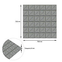 Самоклеюча декоративна 3D панель квадрат срібло 700x700x8мм (177) SW-00000188, фото 4