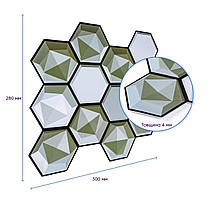 Декоративна ПВХ плитка на самоклейці 280х300х5мм Соти, ціна за 1 шт. (СПП-502) SW-00000666, фото 3