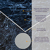 Декоративна ПВХ плита 600х600х3мм Чорний мармур (S) SW-00001625, фото 2