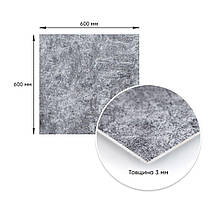 Декоративна ПВХ плита попелястий мармур 600*600*3mm (S) SW-00001626, фото 4