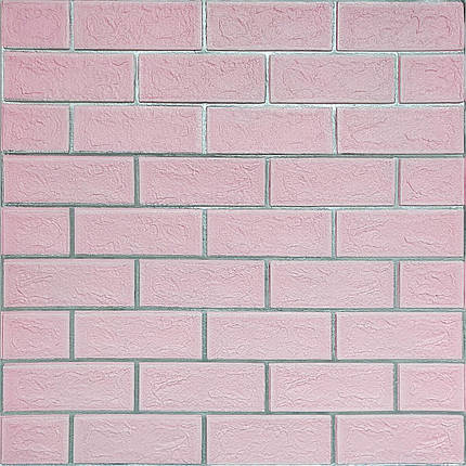 Панель стінова 70*70cm*5mm рожева цегла зі сріблом (D) SW-00001501, фото 1