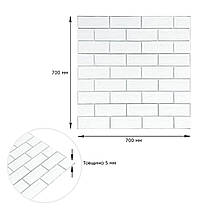 Панель стінова 70*70cm*5mm біла цегла зі сріблом (D) SW-00001502, фото 4