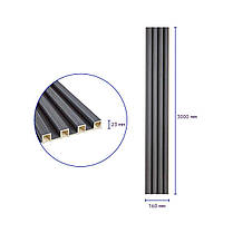 Рейка декоративна WPC стінова 3000х160х23мм Графіт SW-00001529, фото 3