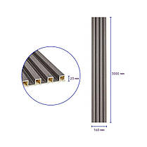 Рейка декоративна WPC стінова 3000х160х23мм Олов'яний SW-00001530, фото 3