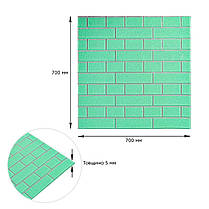 Панель стінова 70*70cm*5mm зелена цегла зі сріблом (D) SW-00001803, фото 4