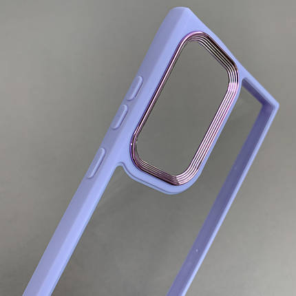Чохол для Samsung Galaxy S24 Ultra прозорий з бортиком для камери чохол на самсунг с24 ультра бузковий k6h, фото 3