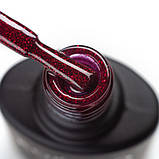 Гель-лак Glitter Colletion G014 (темно-червоний з насиченими дрібними блискітками) Komilfo, 8 мл, фото 2