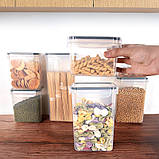 Набір контейнерів для круп 14 шт. Набір для сипких продуктів Пластикові контейнери з кришками, комплект, фото 8