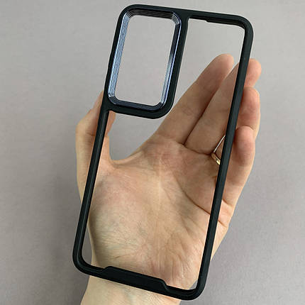 Чохол для Samsung Galaxy S24 прозорий з бортиком для камери чохол на телефон самсунг с24 чорний k6h, фото 1