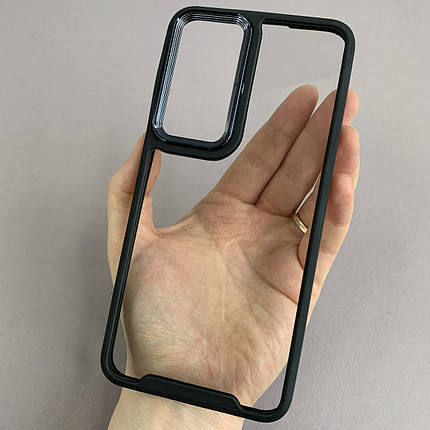 Чохол для Samsung Galaxy S24 Plus прозорий з бортиком для камери чохол на самсунг с24 плюс чорний k6h, фото 1