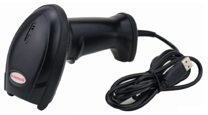 Сканер дротовий Asianwell 9108(WS) USB image CCD 1D, чорний