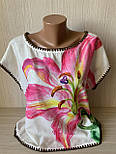 Жіноча стильна футболка з коротким рукавом із яскравим малюнком, фото 9