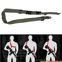 Триточковий ремінь для АК AR15 триточковий ремінь для зброї триточковий ремінь на автомат АК ремінь для рушниці АР15 Зелений