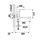 Змішувач для ванни Lidz Dozorca 0051 з поворотним виливом (з душовим гарнітуром) (k35) LDDOZ0051CRM45404, фото 2
