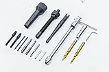Набір інструментів для вилучення свічок накалювання та відновлення різьби MAR-POL M55855 з 17 елементами, фото 4