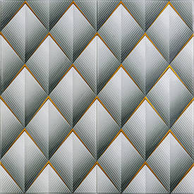 Панель стінова 3D 700х700х4мм ромб сірий (D) SW-00001986