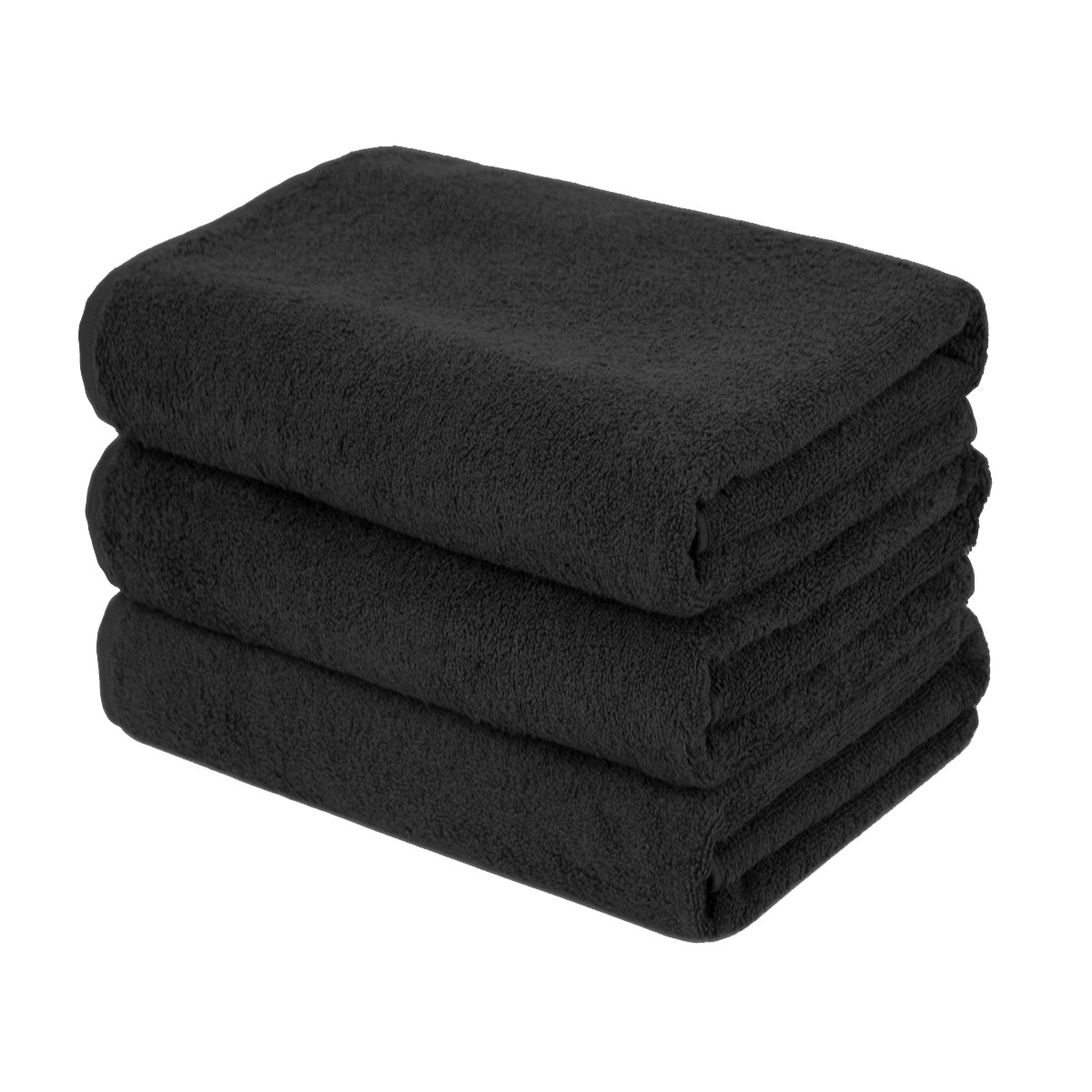 Полотенце махровое черное Турция Black Premium 70*140 (20/2) 600 г/м²