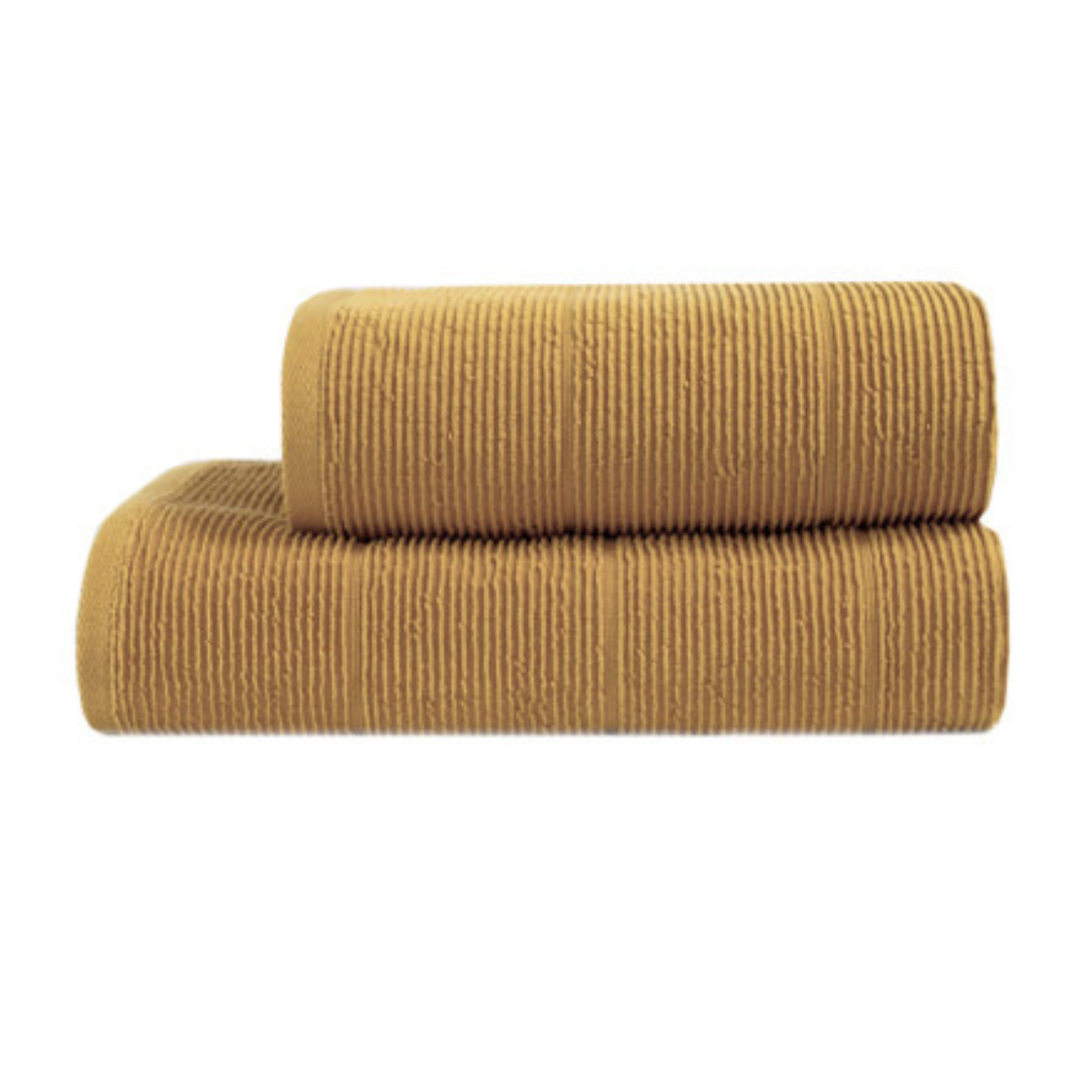 Набір рушників Premium - Sophia mustard гірчичний 50*90+90*150 см.