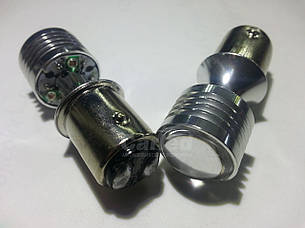 Світлодіодна Автолампа 1157 P21 / 5W BAY15d, 20W RED (370Lm) CREE LED двоконтактна червона