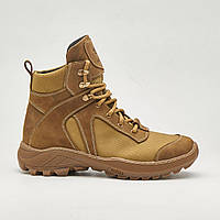 Берці тактичні чоловічі Strong Койот з натуральної шкіри та вставками текстилю Cordura підошва прошита black store