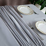 Скатертина "Aquastop" 150*220 см водовідштовхувальна Light Gray, фото 6