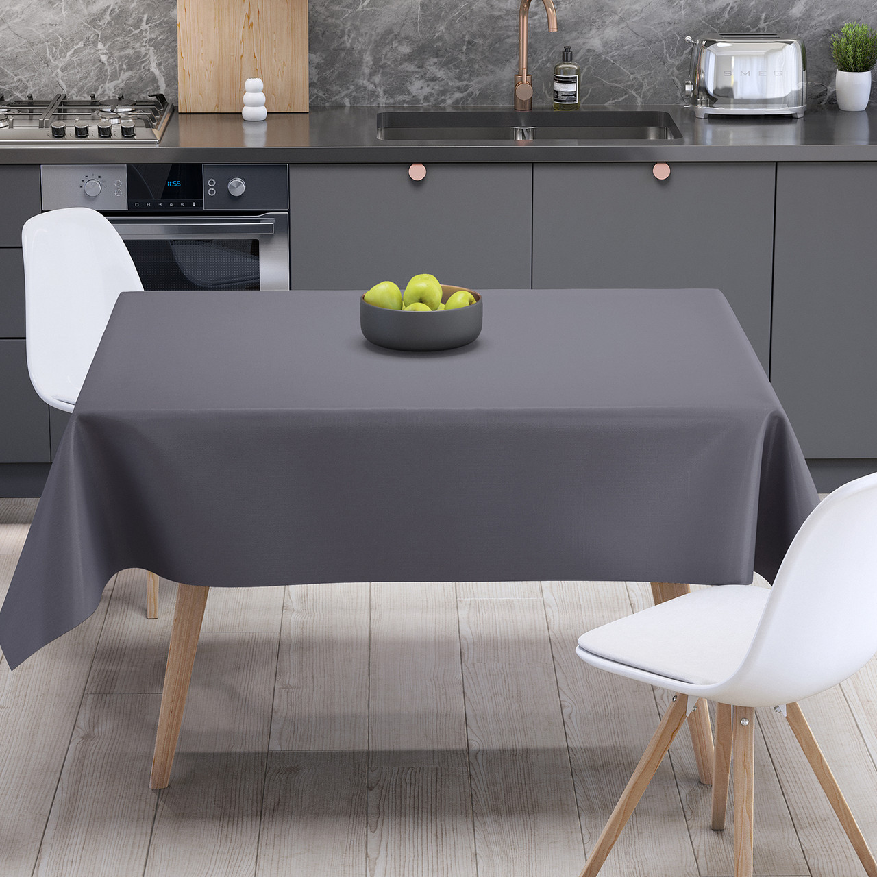 Скатертина "Aquastop" 150*220 см водовідштовхувальна Dark Gray