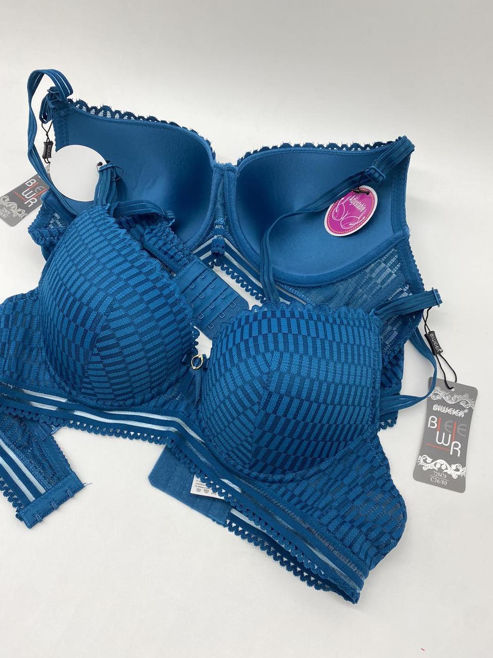 Бюстгальтер мереживний синій BIWEIER чашка C 72947-5, фото 1