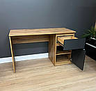 Письмовий стіл з тумбою без ручок колір Дуб Аппалачі з фасадом антрацит, фото 3