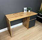 Письмовий стіл з тумбою без ручок колір Дуб Аппалачі з фасадом антрацит, фото 2