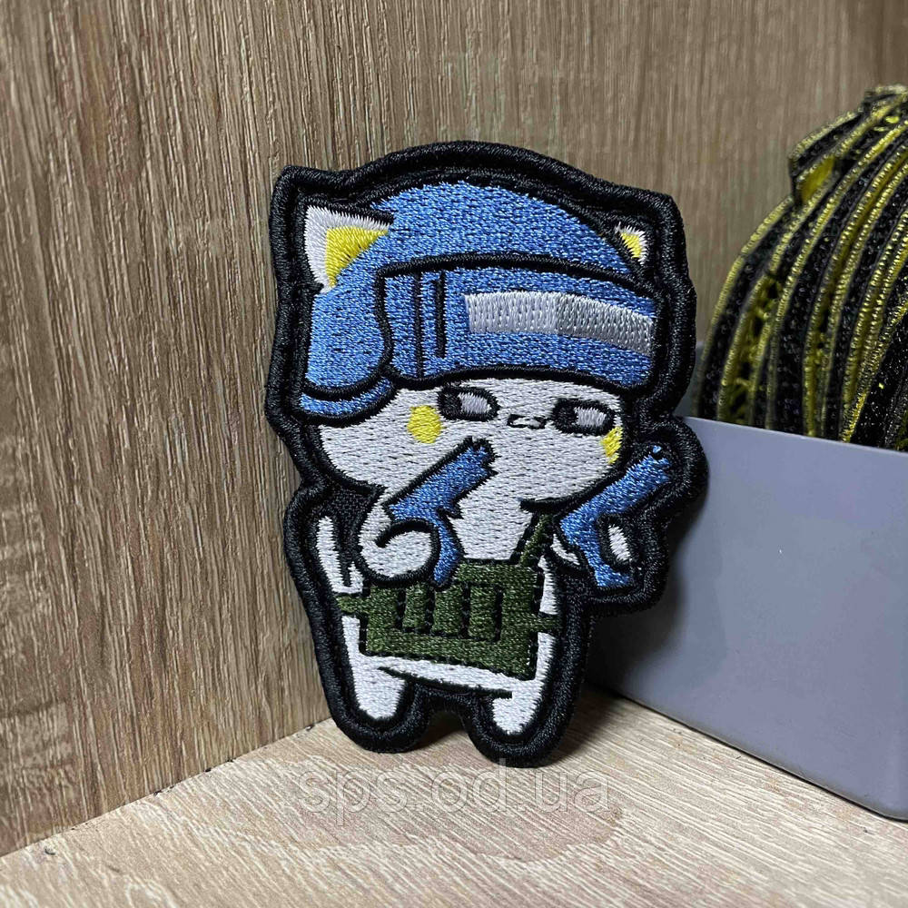 №402 Шеврон «Киця войовниця» 8*6 см