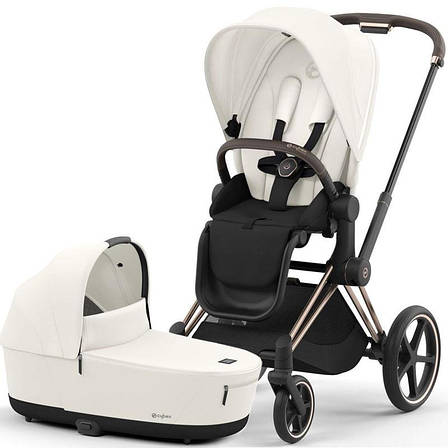 Cybex Priam 4.0 коляска 2 в 1 Off White шасі Rosegold, фото 1