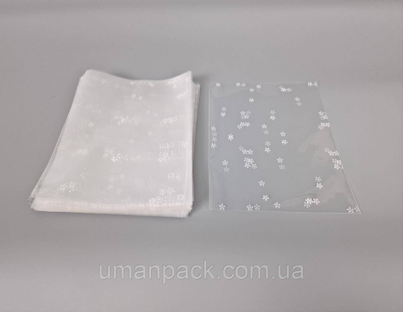 Пакет із малюнком для пакування подарунків (15*20) No384 (3) "Ромашка" (100 шт.)