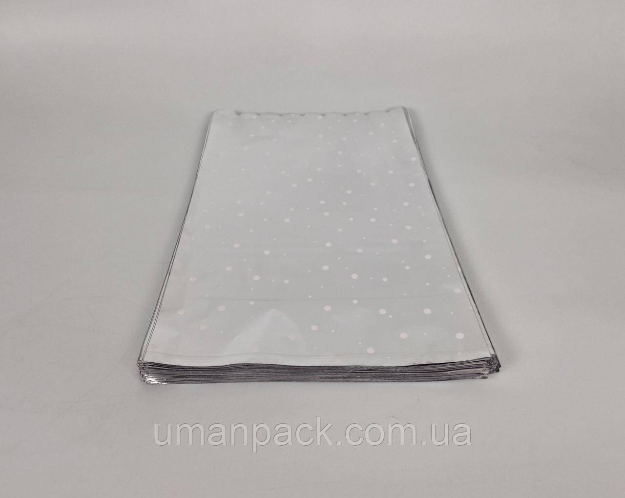 Пакет із малюнком для пакування подарунків (30*50) No434 (3) фольгований (ажурний) "Конфеті" (100 шт)