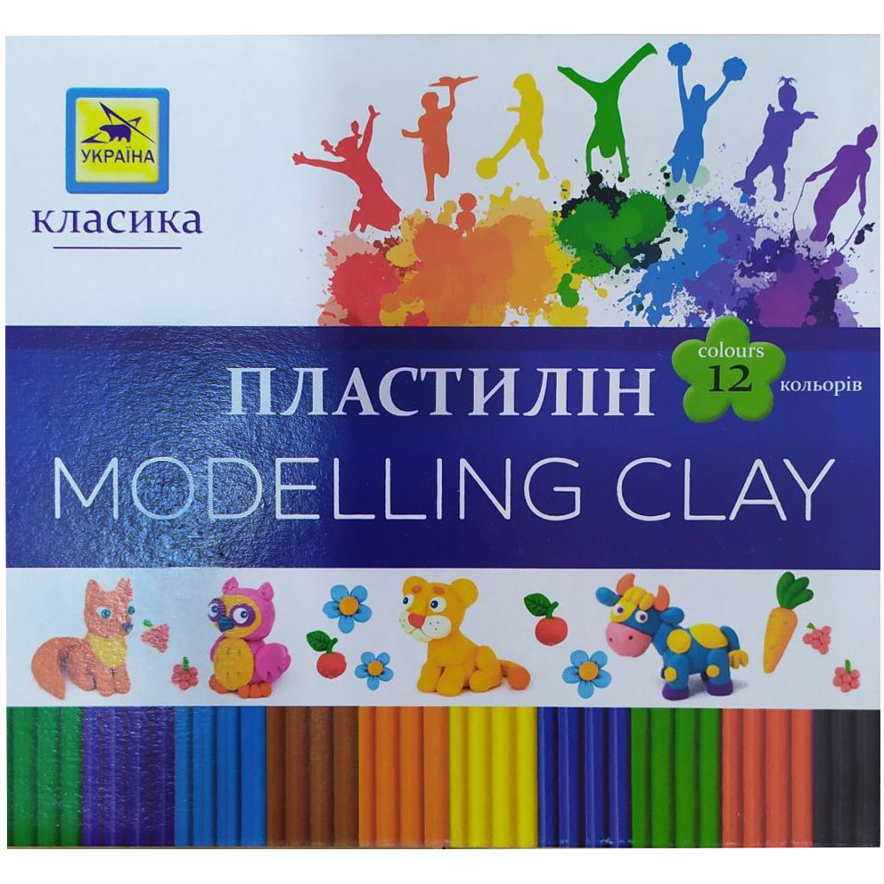 Пластилін для ліплення "Класика" 12 кольорів 240гр ПЛ-003-МВ KNZ