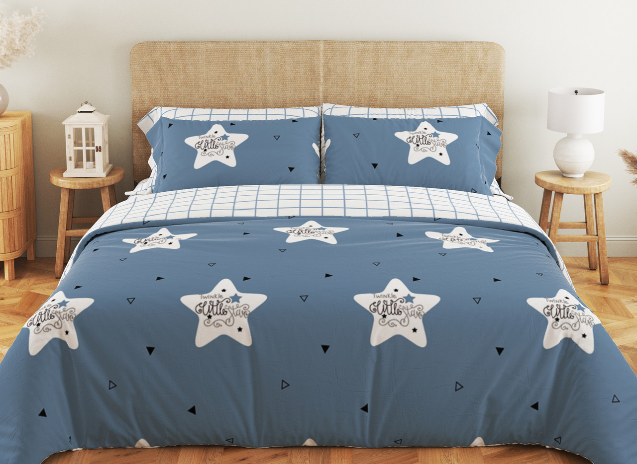 Комплект постільної білизни ТЕП Soft dreams Twinkle Stars 70x70 євро, фото 1