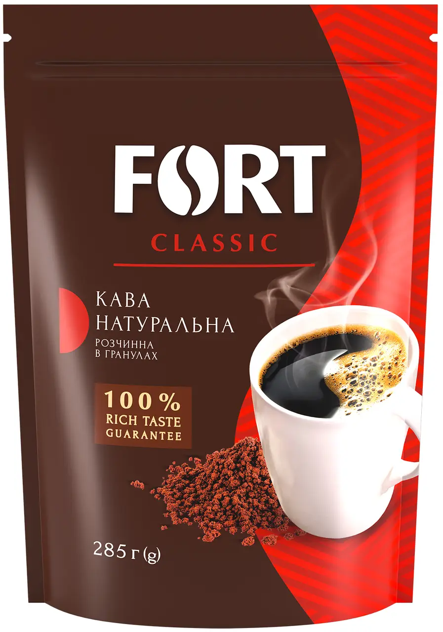 Кава Форт розчинна у гранулах 285 грамів в м'якій упаковці, фото 1